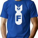 F Bomb (distressed Design) T-Shirt - Retro Graphic Tee for Men & Women - Blue