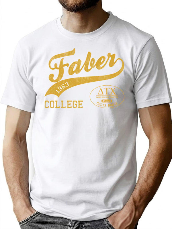 Faber College Tail From Animal House Worn T-Shirt for Men & Women, T-Shirts Graphic Tee - White