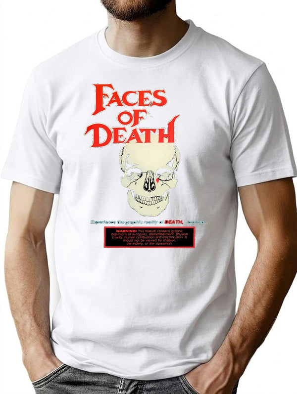 Faces Of Death (1978) T-Shirt for Men & Women, T-Shirts Graphic Tee - White