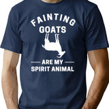 Fainting Goats Are My Spirit Animal T-Shirt for Men & Women, T-Shirts Graphic Tee - Navy
