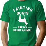 Fainting Goats Are My Spirit Animal T-Shirt for Men & Women, T-Shirts Graphic Tee - Green