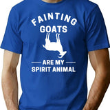 Fainting Goats Are My Spirit Animal T-Shirt for Men & Women, T-Shirts Graphic Tee - Blue
