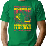 Faithful To The Cheese Japanese Horror Rat T-Shirt - Green