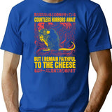 Faithful To The Cheese Japanese Horror Rat T-Shirt - Blue