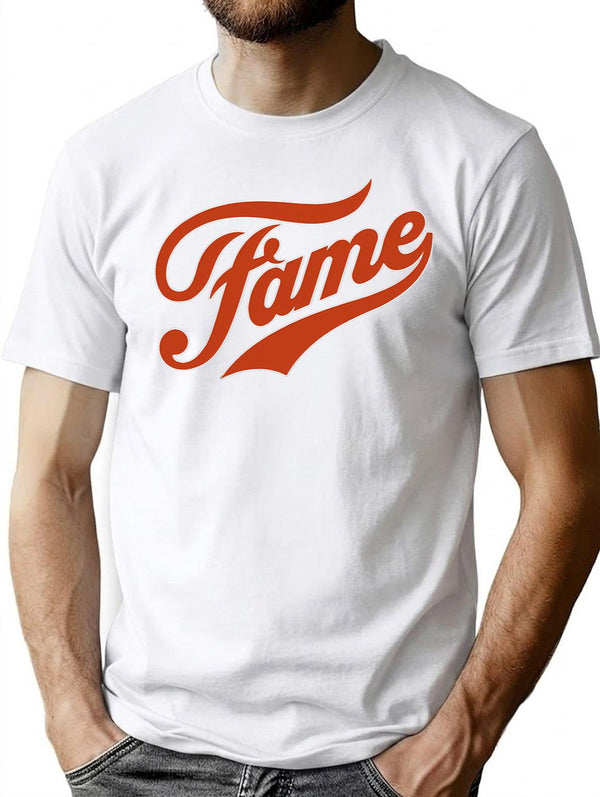 Fame Essential T-Shirt for Men & Women, T-Shirts Graphic Tee - White