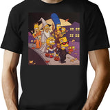 Famous Yellow Family Walk In The Street T-Shirt - Black