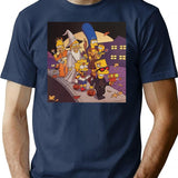 Famous Yellow Family Walk In The Street T-Shirt - Navy