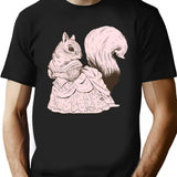 Fancy Victorian Squirrel Lady T-Shirt - Retro Graphic Tee for Men & Women - Black