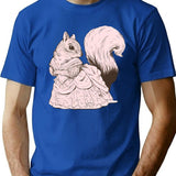 Fancy Victorian Squirrel Lady T-Shirt for Men & Women, T-Shirts Graphic Tee - Blue