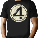 Fantastic Four Worn Emblem T-Shirt for Men & Women, T-Shirts Graphic Tee - Black