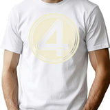 Fantastic Four Worn Emblem T-Shirt for Men & Women, T-Shirts Graphic Tee - White