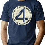 Fantastic Four Worn Emblem T-Shirt for Men & Women, T-Shirts Graphic Tee - Navy