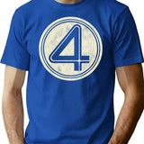 Fantastic Four Worn Emblem T-Shirt for Men & Women, T-Shirts Graphic Tee - Blue