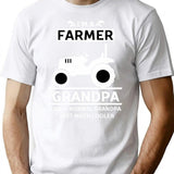 Farm Grandpa T-Shirt for Men & Women, T-Shirts Graphic Tee - White