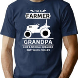 Farm Grandpa T-Shirt - Retro Graphic Tee for Men & Women - Navy