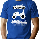 Farm Grandpa T-Shirt - Retro Graphic Tee for Men & Women - Blue