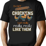 Farmer Farm Animal Chicken Funny T-Shirt - Sarcastic Humor Graphic Tee - Black
