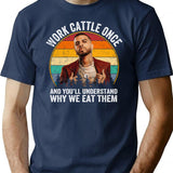 Farmer Funny Farm Worker Day T-Shirt - Sarcastic Humor Graphic Tee - Navy