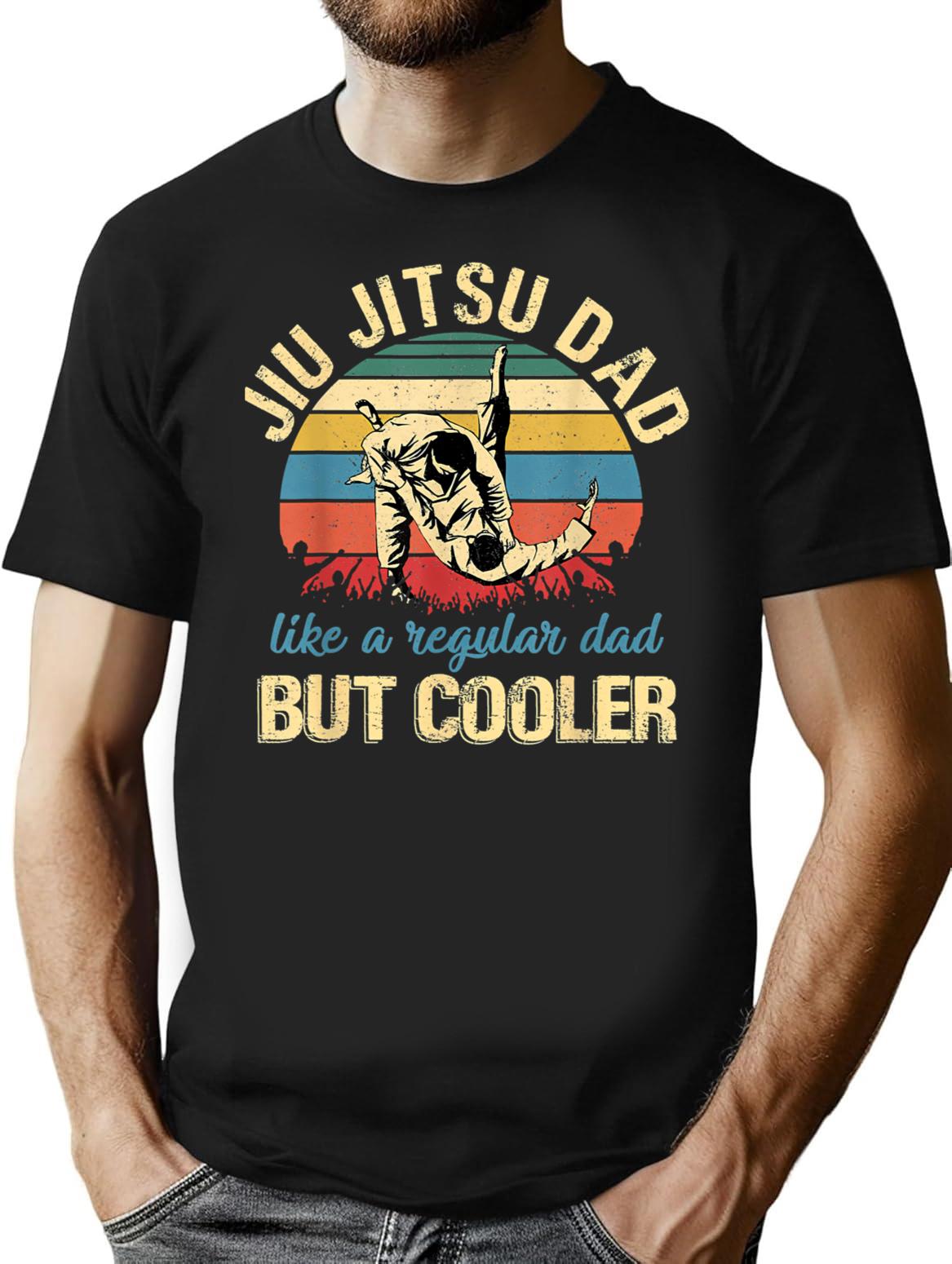 Fathers Day Jiu Jitsu Dad Training Father Vintage Funny (1) T-Shirt - Black