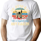 Fathers Day Jiu Jitsu Dad Training Father Vintage Funny T-Shirt - White