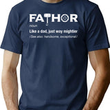 Fathor - Definition White Text T-Shirt - Retro Graphic Tee for Men & Women - Navy