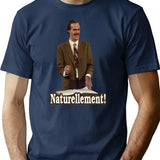 Fawlty Towers - Naturellement T-Shirt - Retro Graphic Tee for Men & Women - Navy