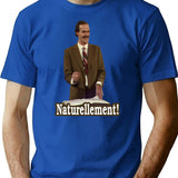 Fawlty Towers - Naturellement T-Shirt - Retro Graphic Tee for Men & Women - Blue