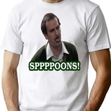 Fawlty Towers Sppppoons T-Shirt - Retro Graphic Tee for Men & Women - White