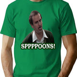 Fawlty Towers Sppppoons T-Shirt - Retro Graphic Tee for Men & Women - Green