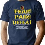 Fear Pain Defeat Does Not Exist In This Dojo T-Shirt for Men & Women, T-Shirts Graphic Tee - Navy