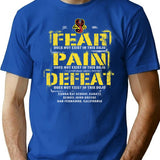 Fear Pain Defeat Does Not Exist In This Dojo T-Shirt for Men & Women, T-Shirts Graphic Tee - Blue