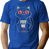 Feed Me T-Shirt - Retro Graphic Tee for Men & Women - Blue