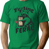 Feeling Feral Funny Raccoon T-Shirt - Sarcastic Humor Graphic Tee - Green