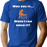 Female Carpenter T-Shirt - Retro Graphic Tee for Men & Women - Blue
