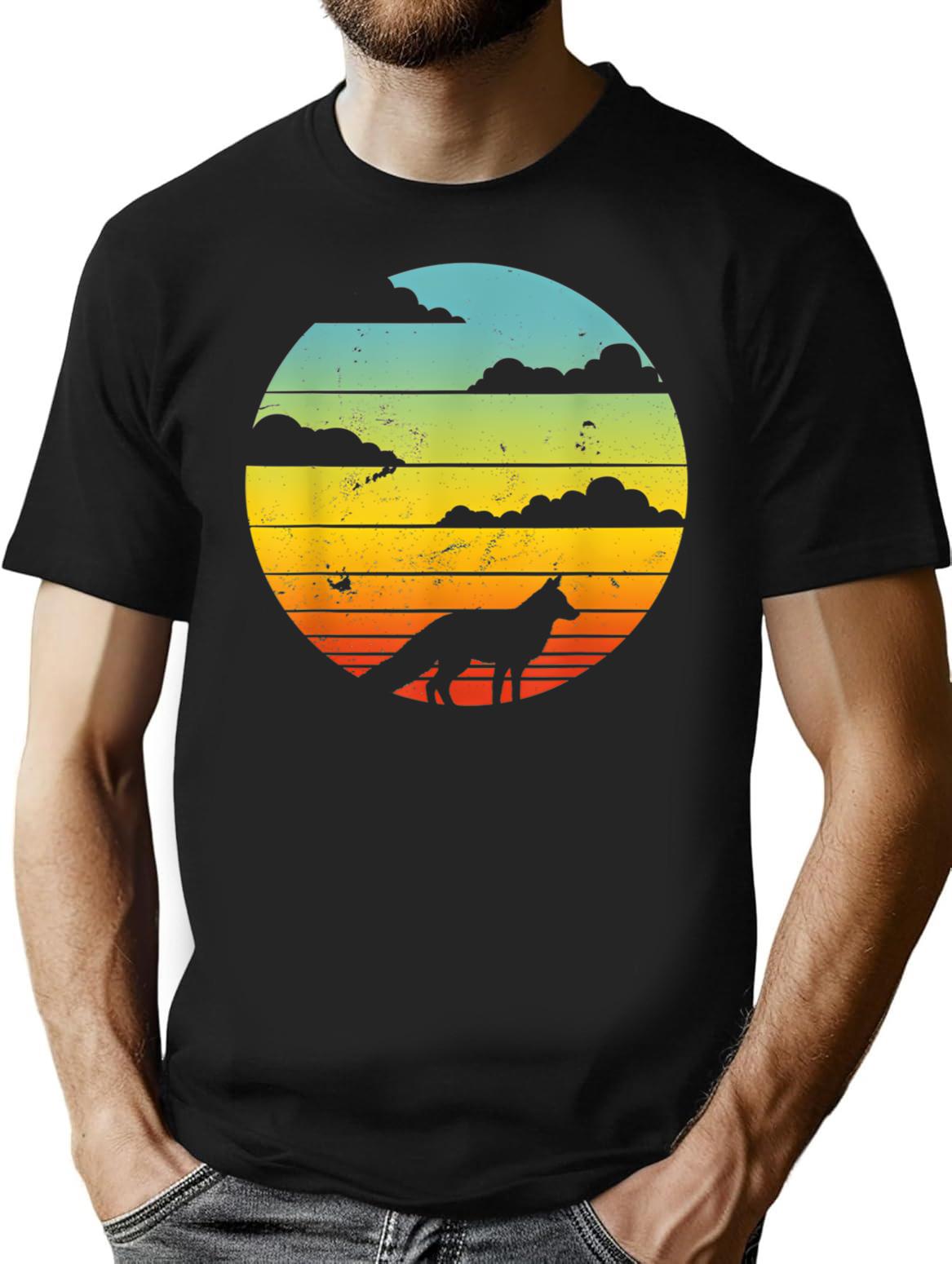 Fennec Fox Retro Vintage 60s 70s Fennic Fox T-Shirt - Black