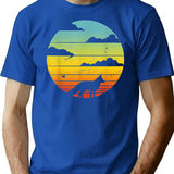 Fennec Fox Retro Vintage 60s 70s Fennic Fox T-Shirt - Blue