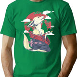 Fennec Japanese Harajuku Retro T-Shirt - Green