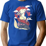 Fennec Japanese Harajuku Retro T-Shirt - Blue