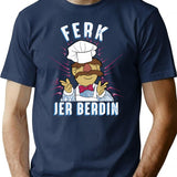 Ferk Jer Berdin Swedish Chef T-Shirt for Men & Women, T-Shirts Graphic Tee - Navy