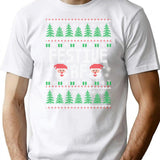 Festive Af Santa - Funny Ugly Christmas Sweater T-Shirt for Men & Women, T-Shirts Graphic Tee - White