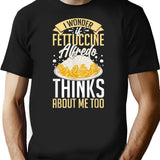 Fettuccine Alfredo Chicken Sauce Recipes Vegan Pasta T-Shirt - Black