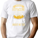 Fettuccine Alfredo Chicken Sauce Recipes Vegan Pasta T-Shirt - White