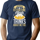 Fettuccine Alfredo Chicken Sauce Recipes Vegan Pasta T-Shirt - Navy