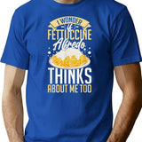 Fettuccine Alfredo Chicken Sauce Recipes Vegan Pasta T-Shirt - Blue