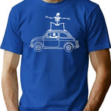 Fiat Surfing T-Shirt - Retro Graphic Tee for Men & Women - Blue