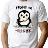 Fight Or Flight T-Shirt - Retro Graphic Tee for Men & Women - White