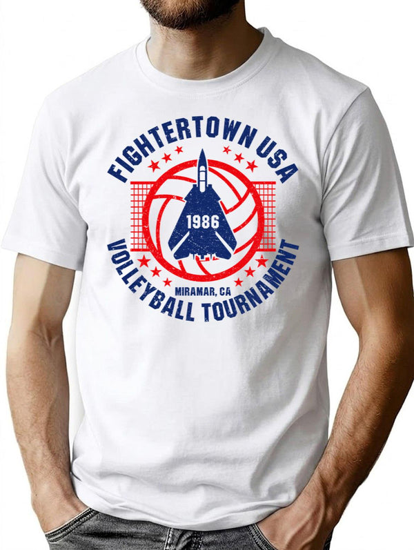Fightertown Usa Volleyball Tournament T-Shirt for Men & Women, T-Shirts Graphic Tee - White