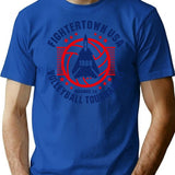 Fightertown Usa Volleyball Tournament T-Shirt for Men & Women, T-Shirts Graphic Tee - Blue