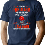 Fire Alarm Installer Systems Technician House Detector T-Shirt - Navy