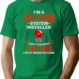 Fire Alarm Installer Systems Technician House Detector T-Shirt - Green
